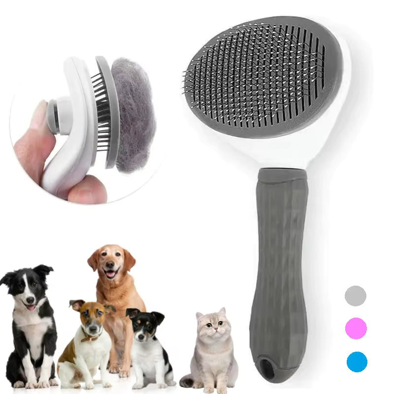 Selbstreinigender Tierhaarentferner-Kamm, Katzenbürste, Tierhaarentferner-Kamm für Katzen, Pflegebürsten, Hundekämme, Katzenzubehör