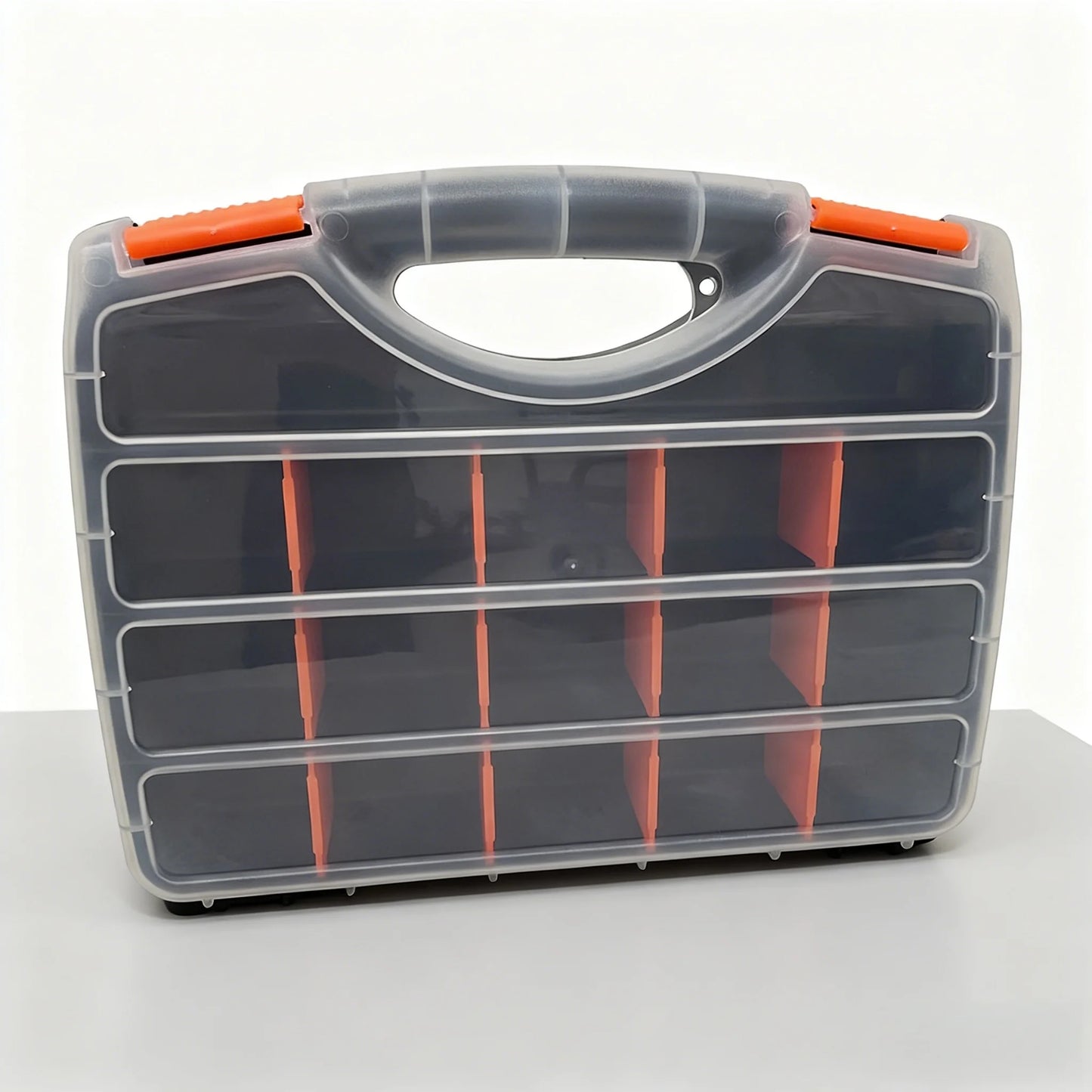 Multipurpose Workshop Organizers Containers 12Pcs Removable Dividers, W/ Carry Handle for Nut Bolts Screws Accessories Tool Box