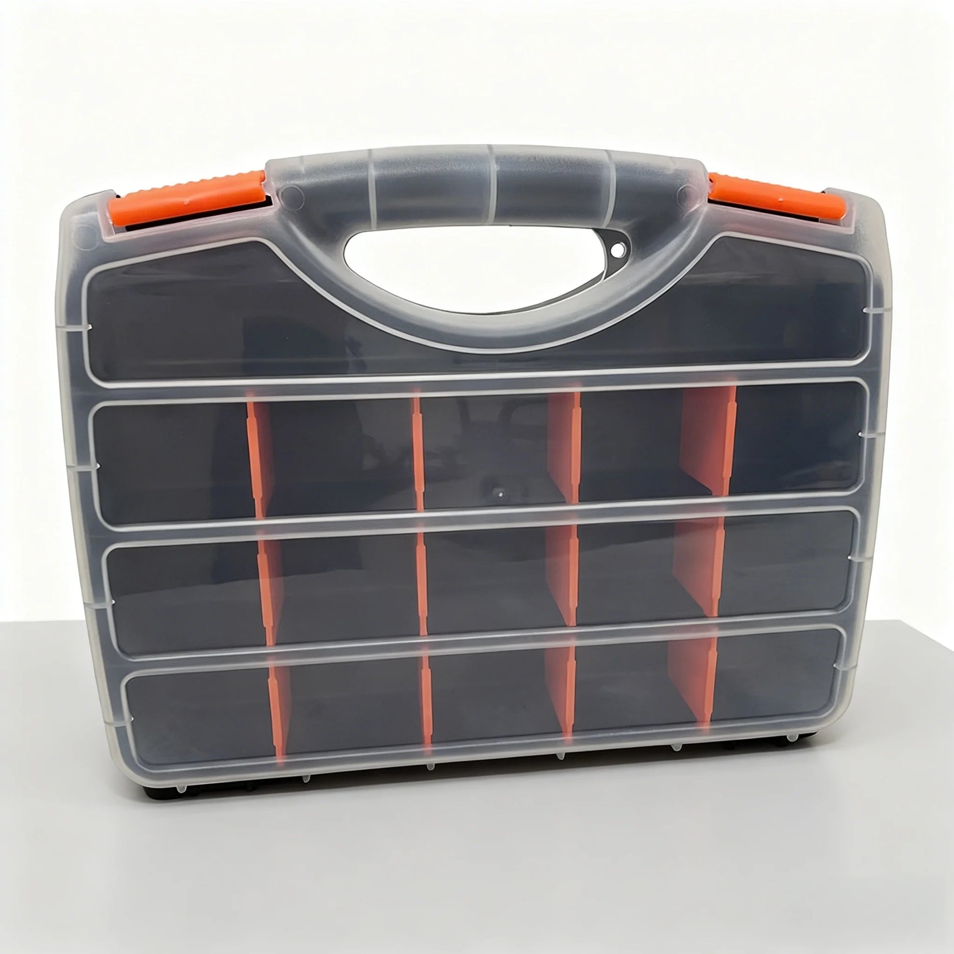 Multipurpose Workshop Organizers Containers 12Pcs Removable Dividers, W/ Carry Handle for Nut Bolts Screws Accessories Tool Box
