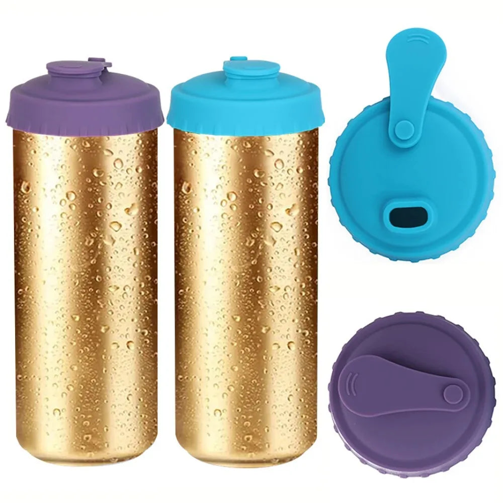 Silicone Soda Can Lid Reusable Can Stopper for Soda Beer Drinks Juice Coke Beverage Fits Standard Cans Protector