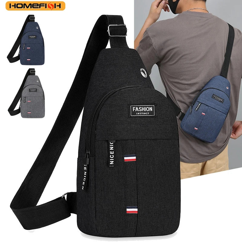 Men'S One Shoulder Crossbody Chest Bag, Large Capacity Fashion Small Shoulder Bag, Outdoor Sports Casual Daypack