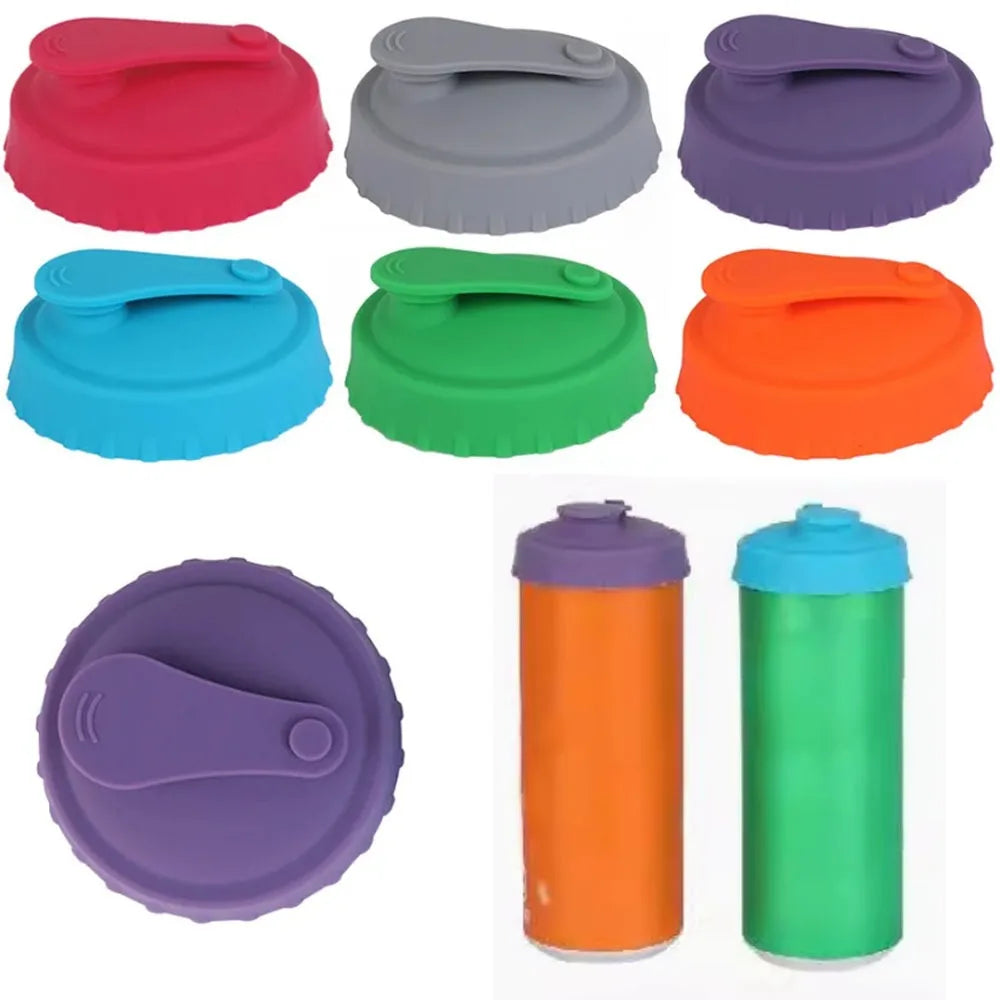 Silicone Soda Can Lid Reusable Can Stopper for Soda Beer Drinks Juice Coke Beverage Fits Standard Cans Protector