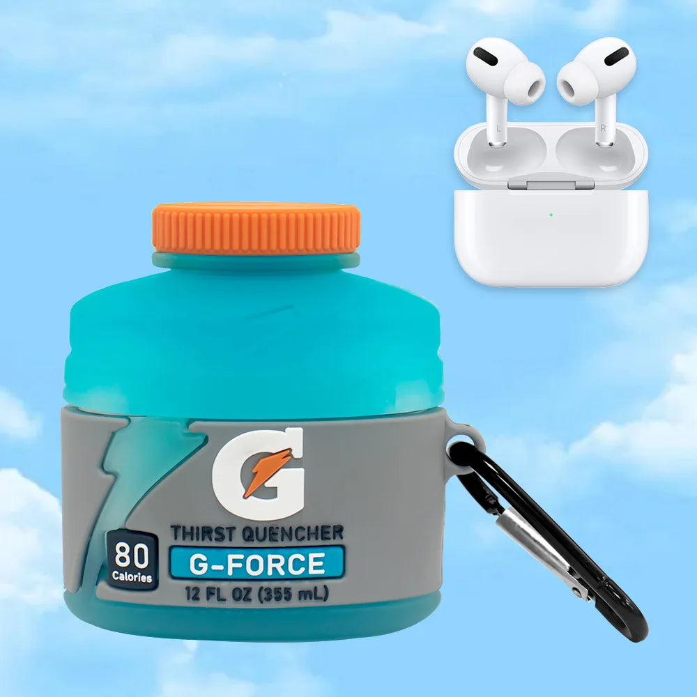 For Airpods Pro 3 2,G-Force Sports Bottle Cover for Airpods 1/2 Case,Silicone Earphone Cover for Airpods 3Rd Generation Case