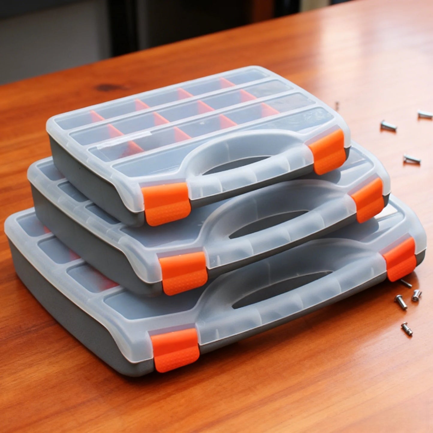 Multipurpose Workshop Organizers Containers 12Pcs Removable Dividers, W/ Carry Handle for Nut Bolts Screws Accessories Tool Box