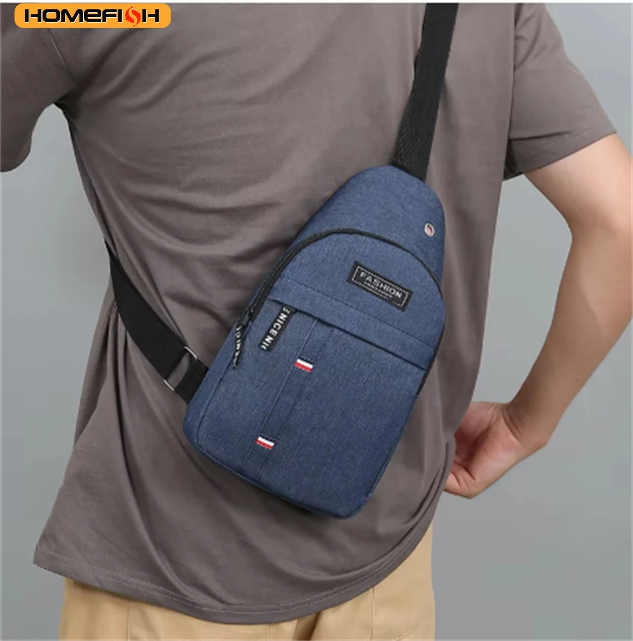 Men'S One Shoulder Crossbody Chest Bag, Large Capacity Fashion Small Shoulder Bag, Outdoor Sports Casual Daypack